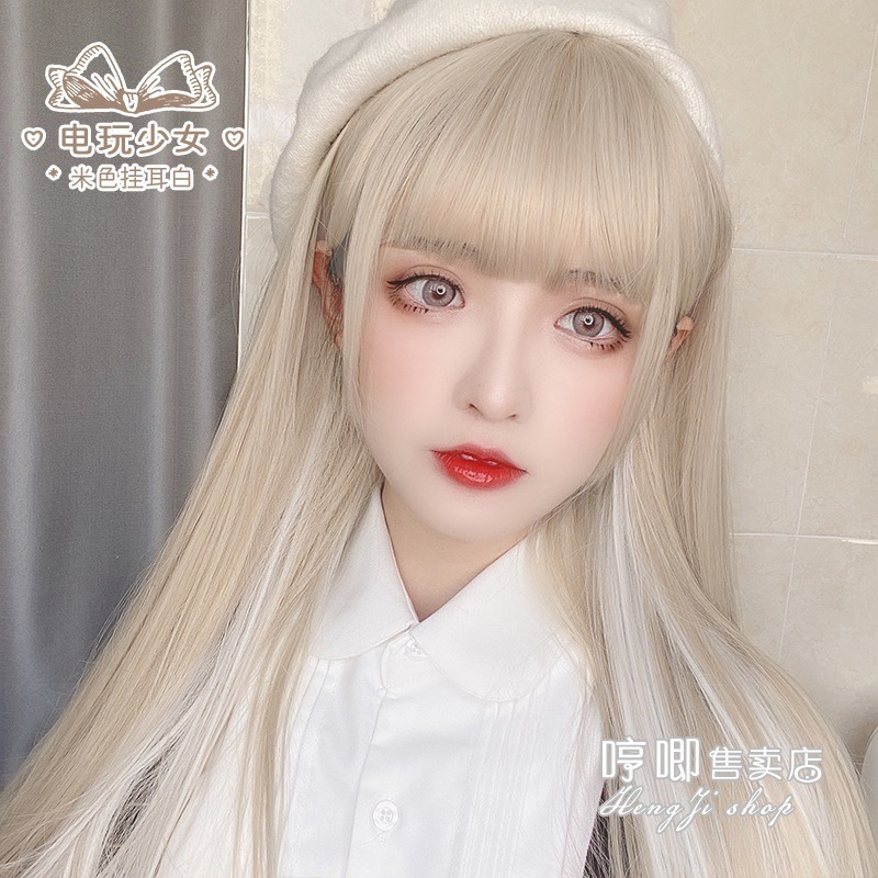 【現貨2】淺金色 米金色 砂金色 金棕 灰金 白金 黃金 亞麻金挑染系列💛愛麗絲假髮 金髮cosplay 金色捲髮假髮-規格圖5