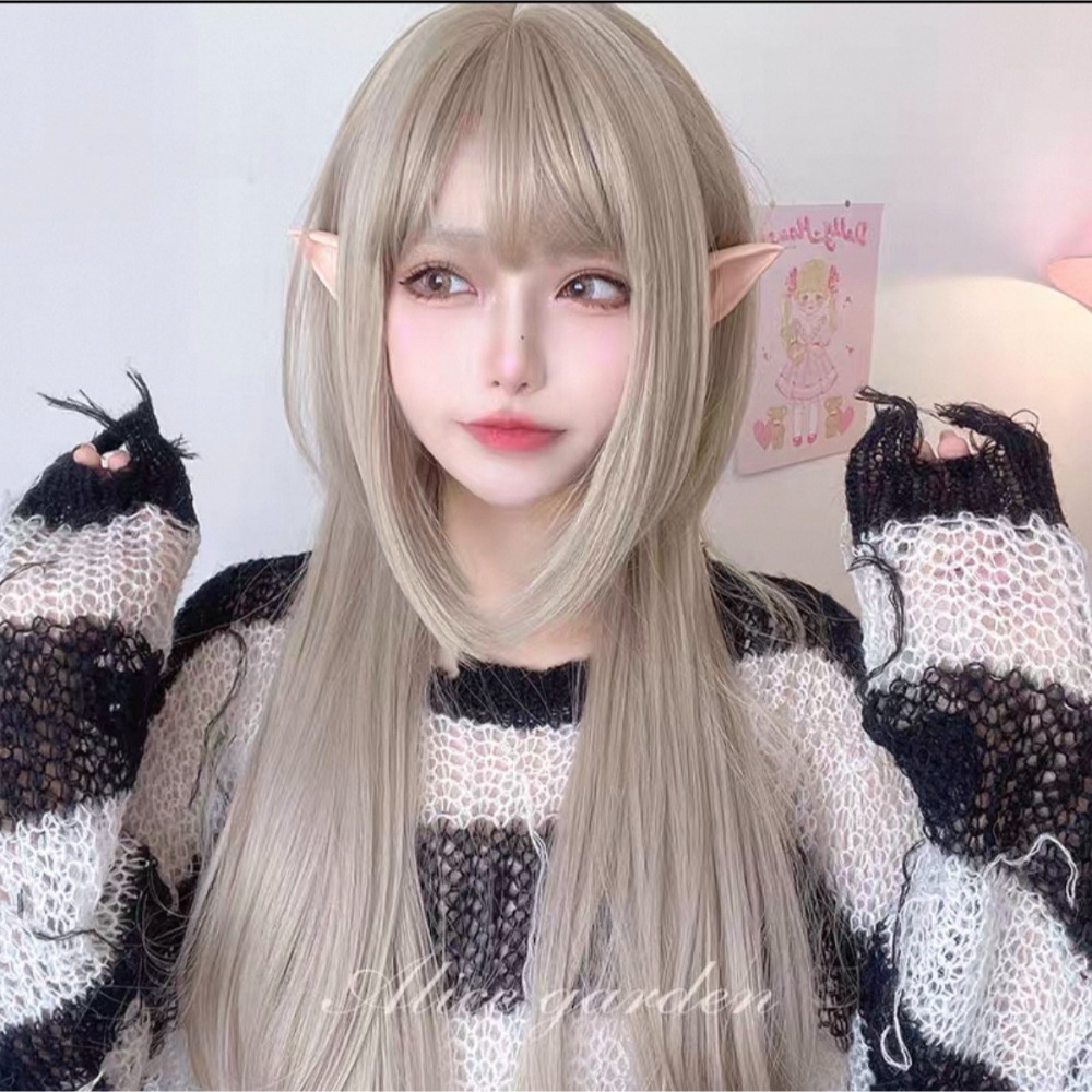 【現貨3】淺金色 米金色 砂金色 金棕 灰金 白金 黃金 亞麻金挑染系列💛愛麗絲假髮 金髮cosplay 金色捲髮假髮-規格圖5