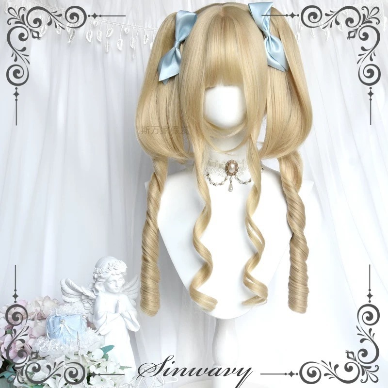 【現貨3】淺金色 米金色 砂金色 金棕 灰金 白金 黃金 亞麻金挑染系列💛愛麗絲假髮 金髮cosplay 金色捲髮假髮-規格圖5