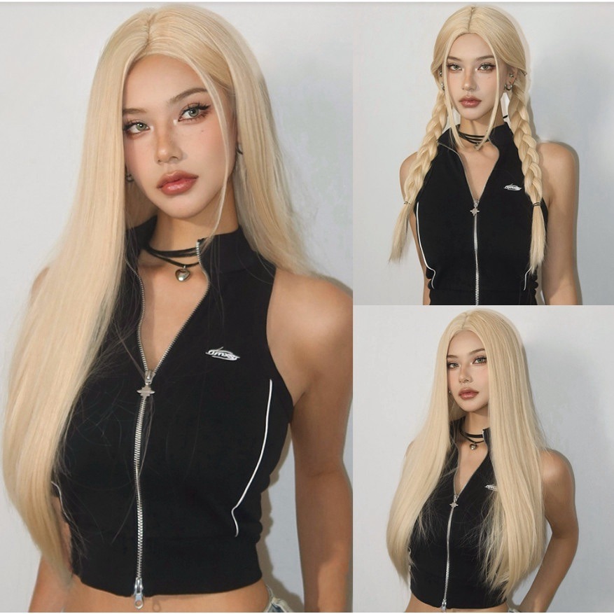 【現貨3】淺金色 米金色 砂金色 金棕 灰金 白金 黃金 亞麻金挑染系列💛愛麗絲假髮 金髮cosplay 金色捲髮假髮-規格圖5