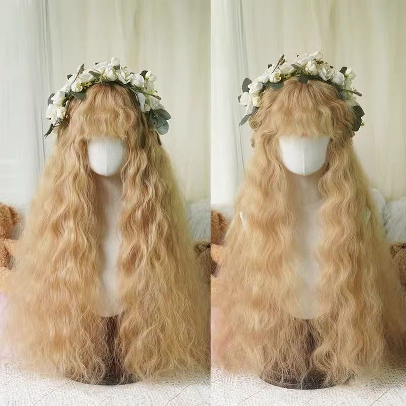 【現貨3】淺金色 米金色 砂金色 金棕 灰金 白金 黃金 亞麻金挑染系列💛愛麗絲假髮 金髮cosplay 金色捲髮假髮-規格圖5