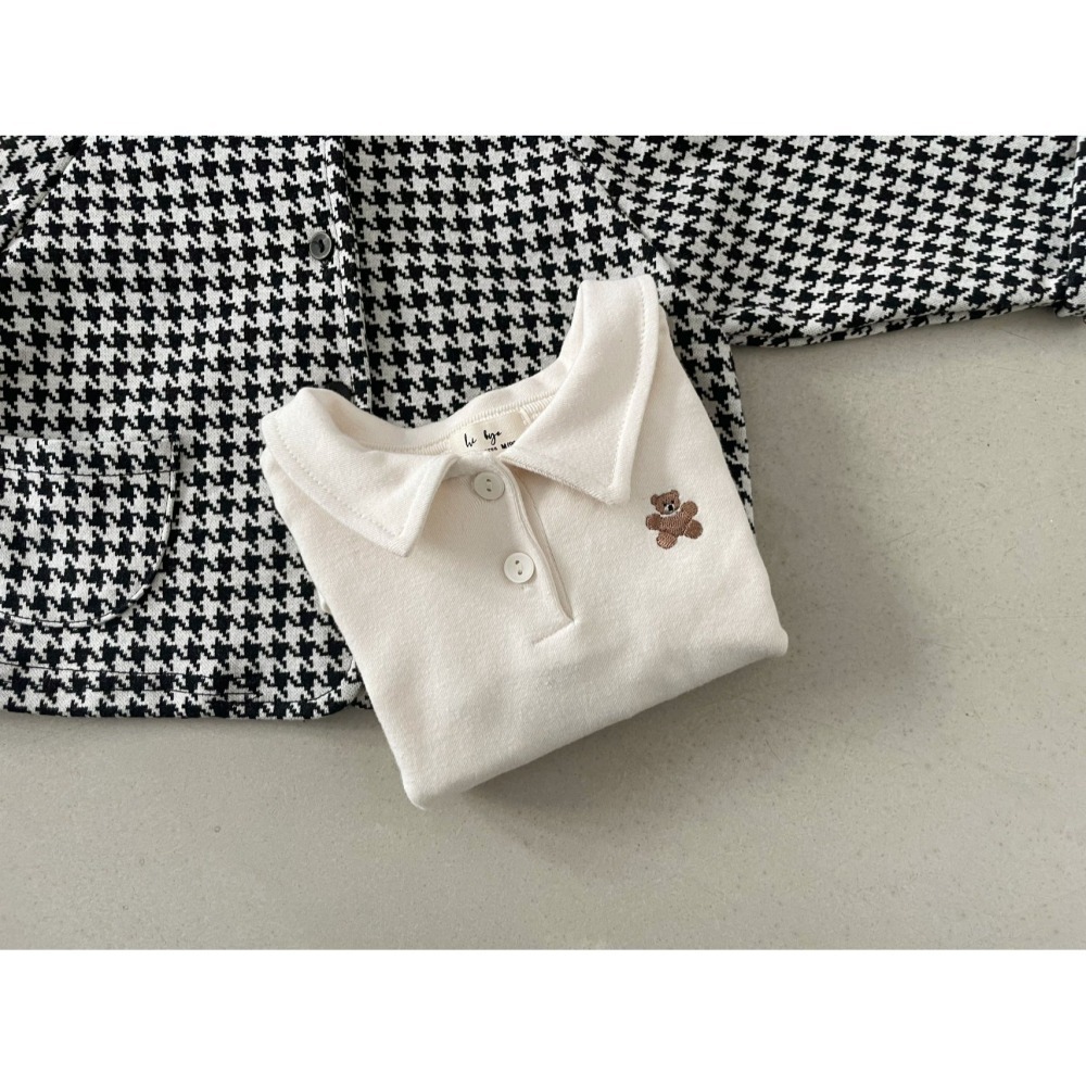 刺繡小熊襯衫上衣-細節圖2
