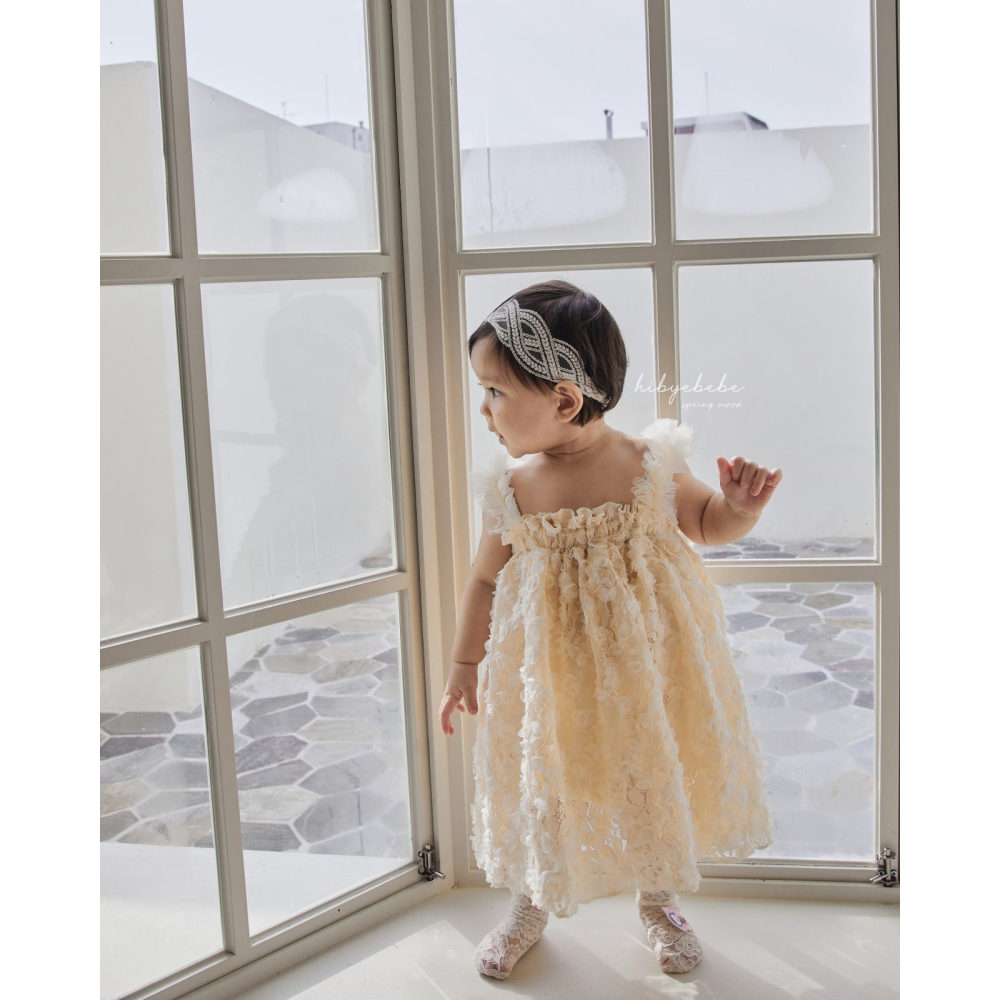 Hibye蕾絲花朵連衣裙 #M/90-細節圖3