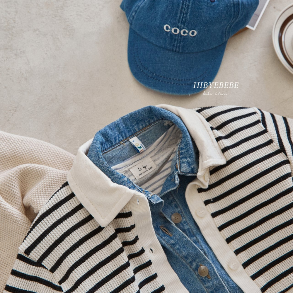 Hibye麥洛華夫格外套-黑白橫條-細節圖3