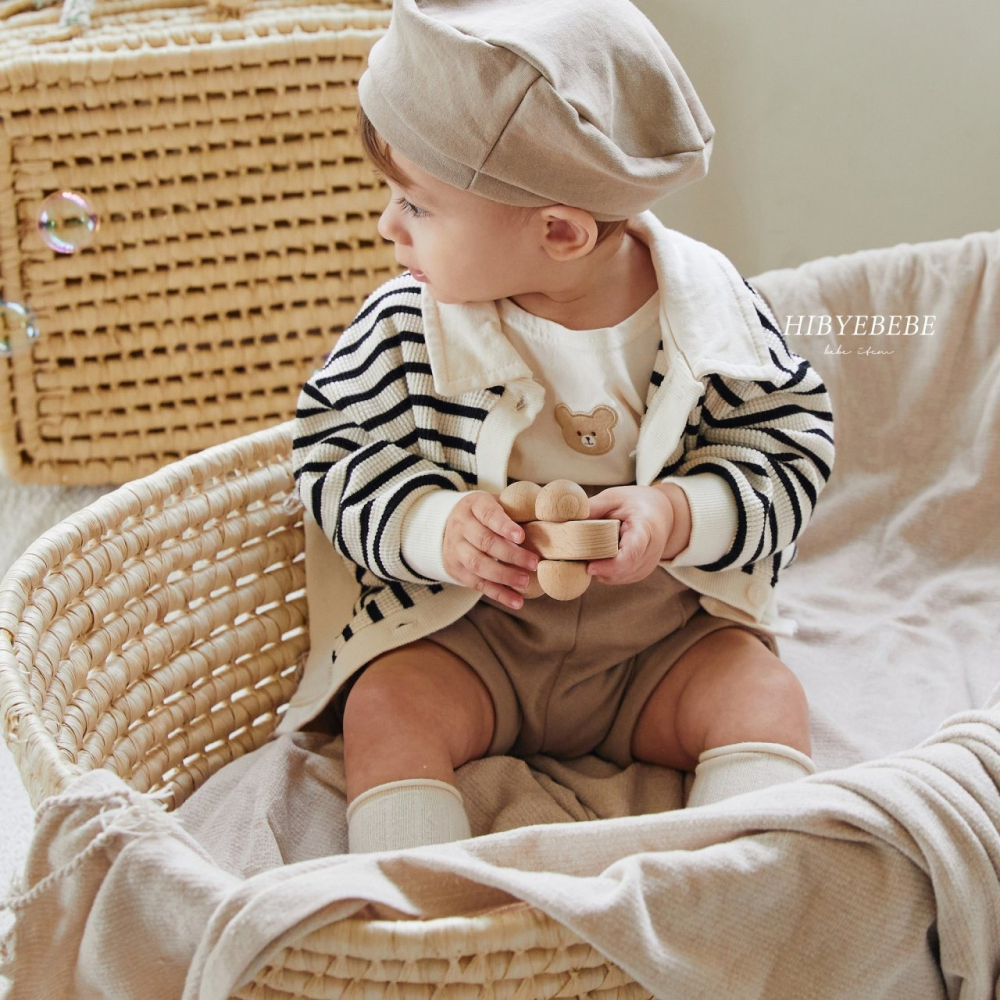 Hibye麥洛華夫格外套-黑白橫條-細節圖4