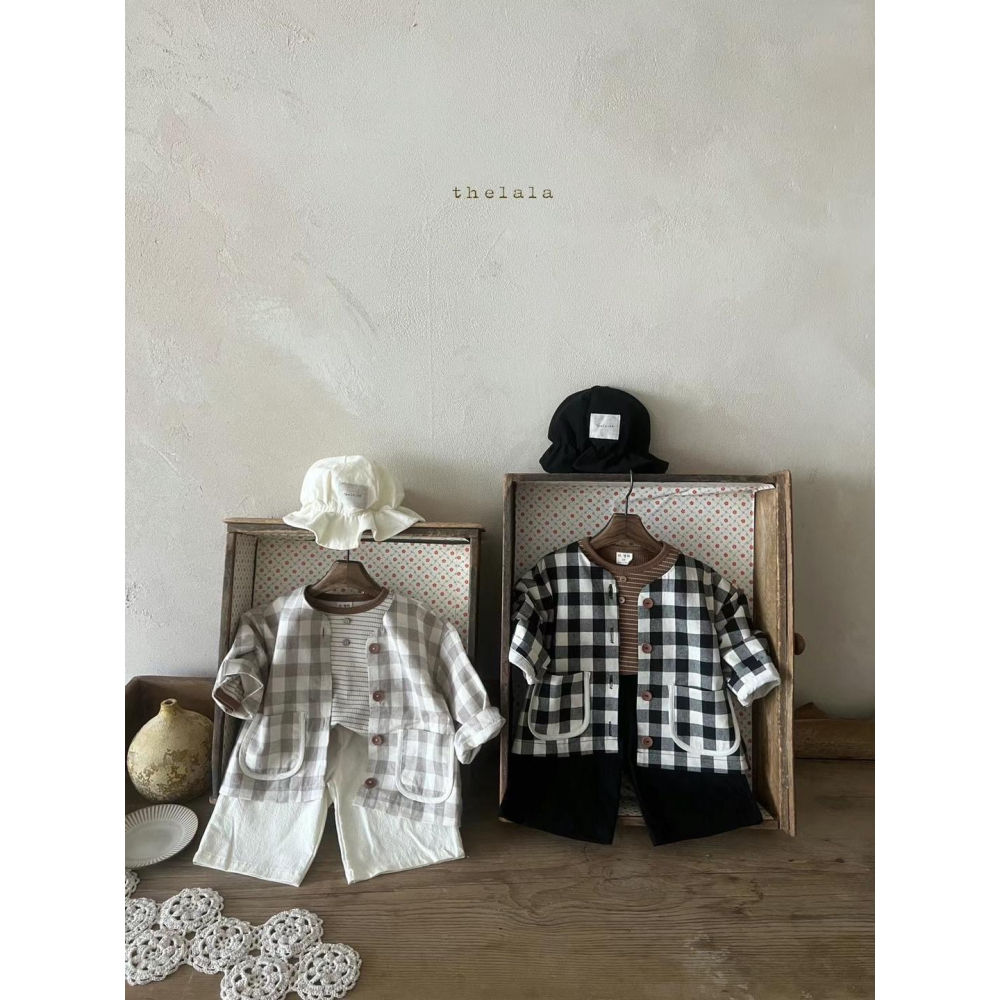 Thelala格紋外套-咖-細節圖5