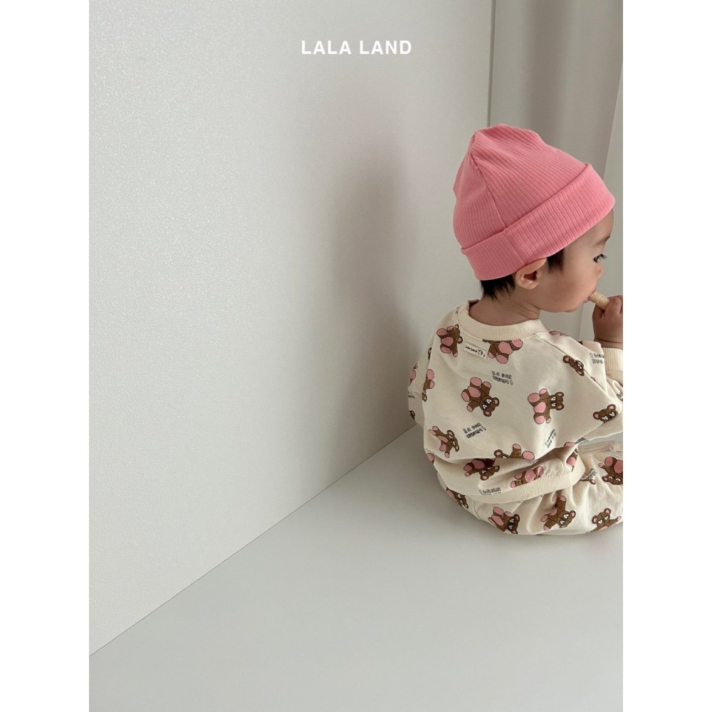 Lalaland滿版小熊套裝/白(bebe)-細節圖2