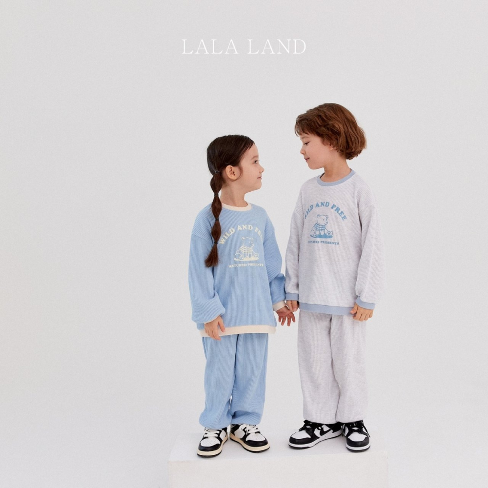 Lalaland華夫格小熊套裝/藍S-細節圖2