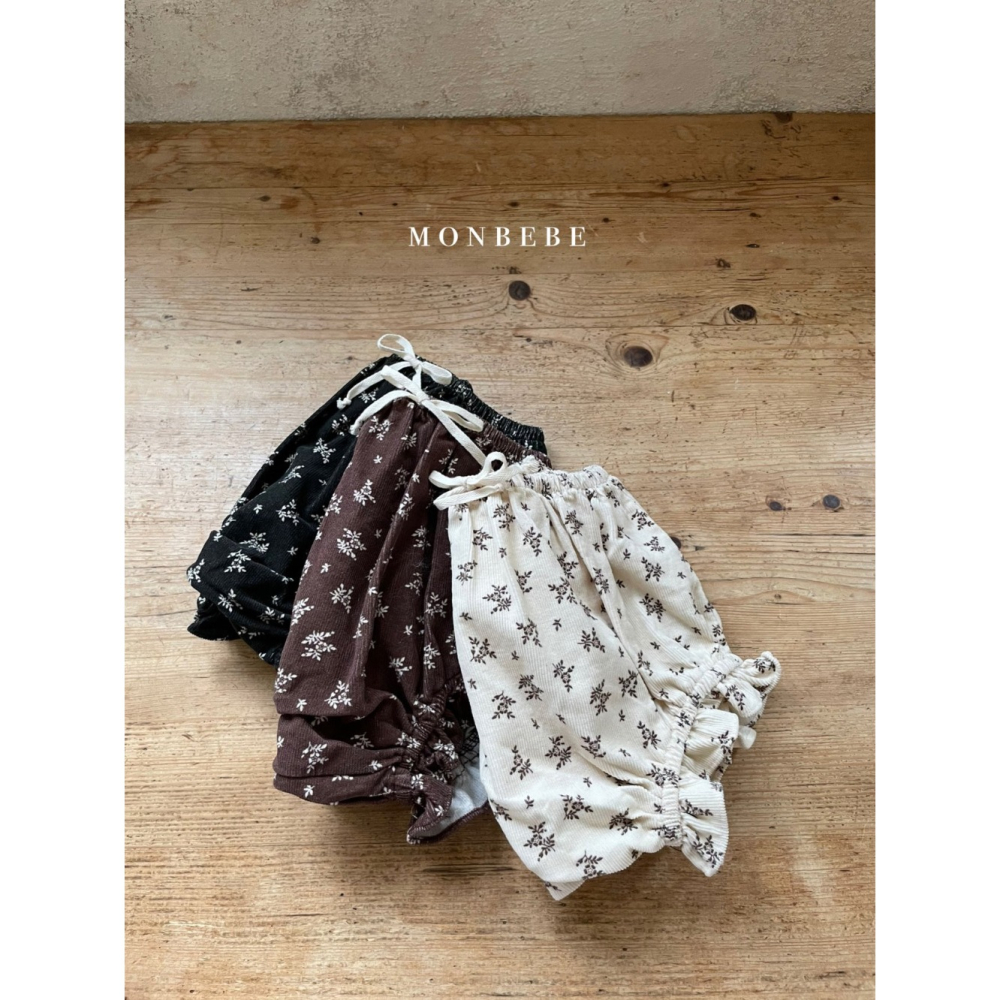 Monbebe花卉短褲-米白-細節圖2
