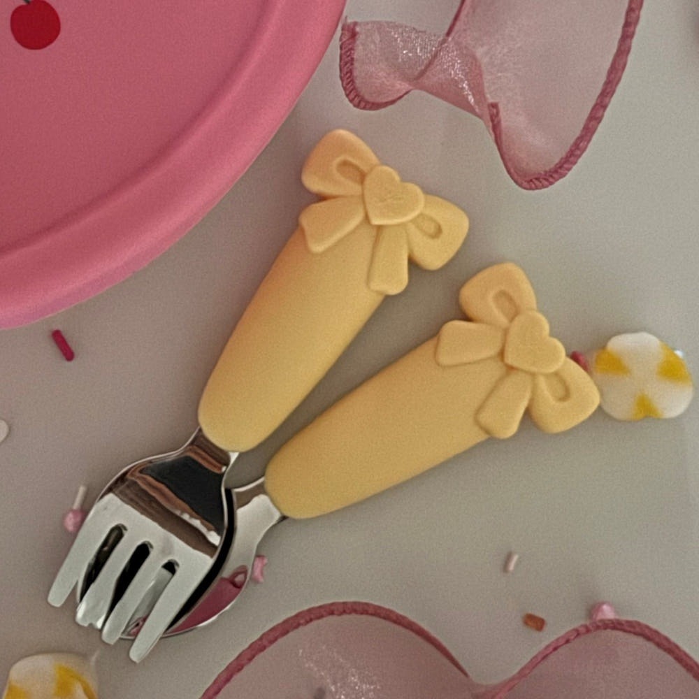 韓國 Loveat 蝴蝶結餐具 湯匙 叉子-細節圖2