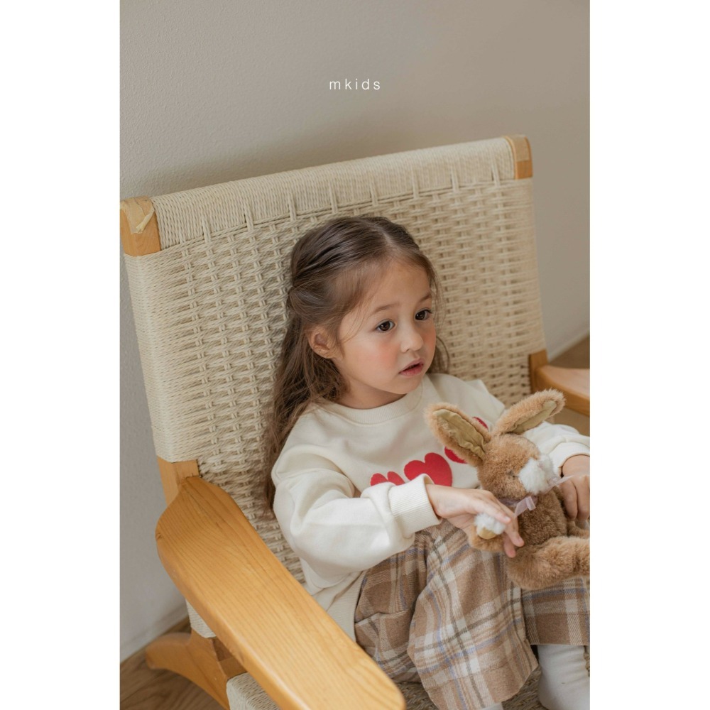Mkids 上衣 엠키즈 하트맨투맨-細節圖2