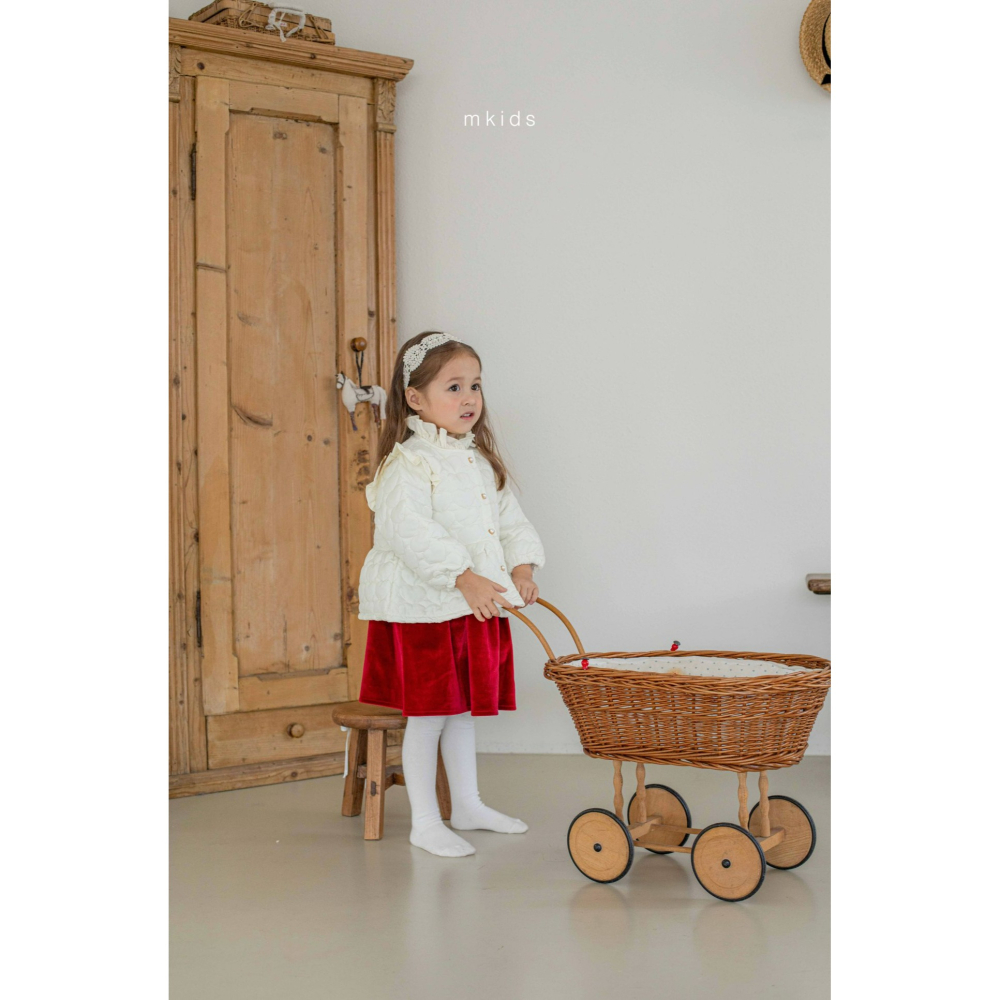 Mkids 外套 엠키즈 러브유퀄팅자켓(크림) / 러브유퀄팅자켓(핑크)-細節圖2