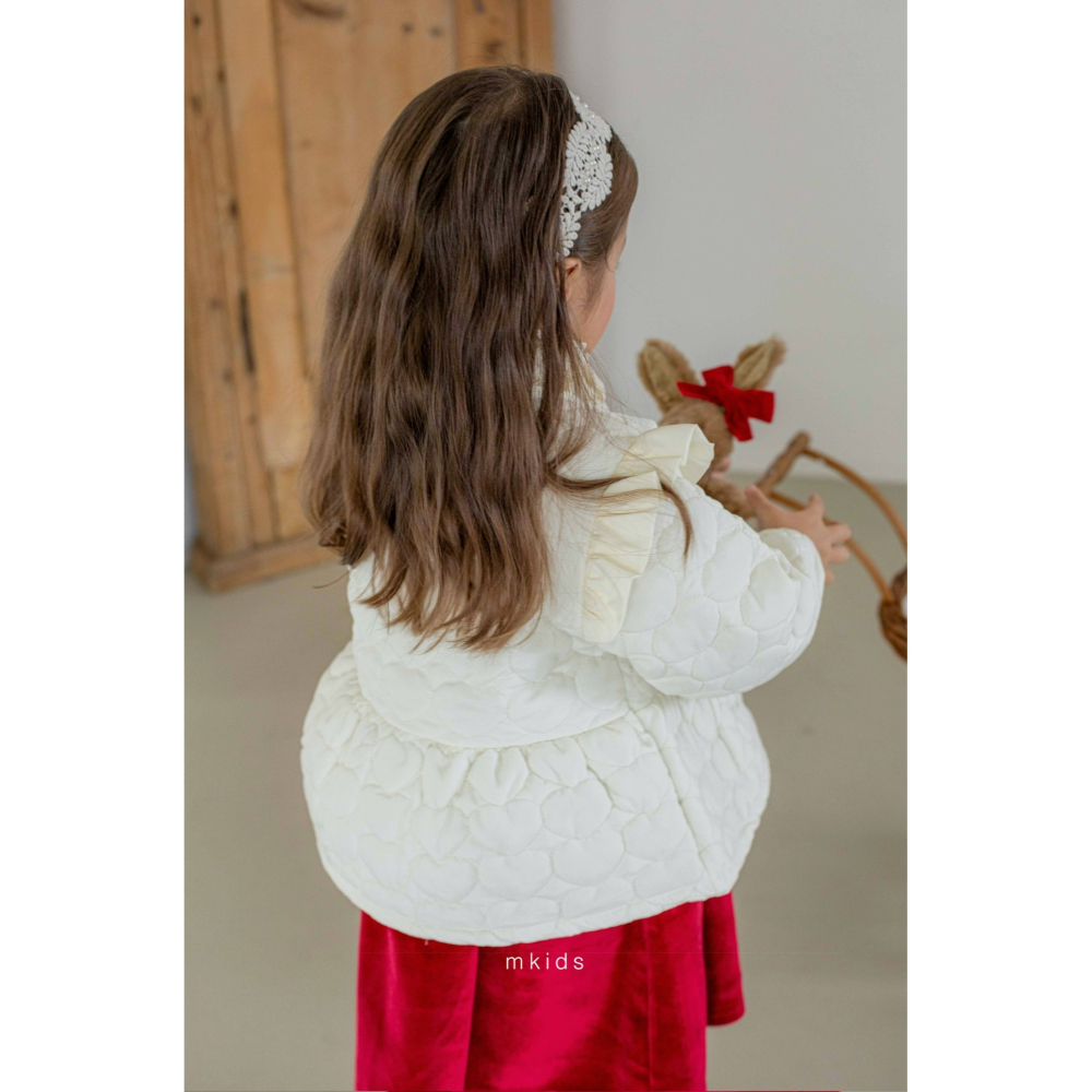 Mkids 外套 엠키즈 러브유퀄팅자켓(크림) / 러브유퀄팅자켓(핑크)-細節圖3