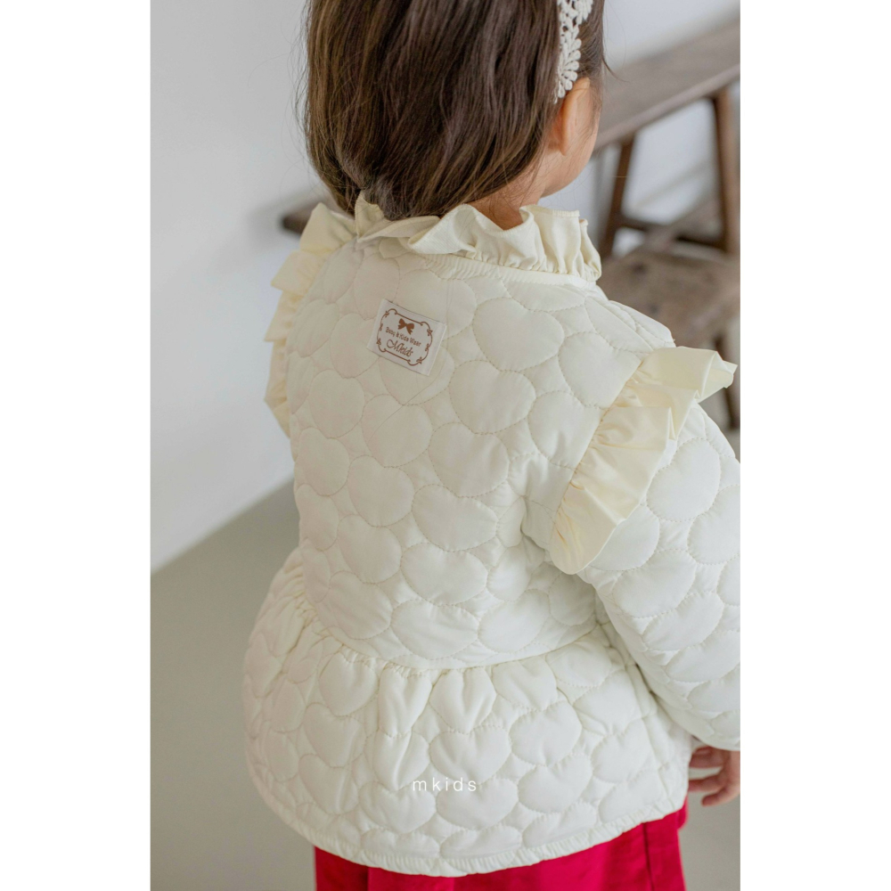 Mkids 外套 엠키즈 러브유퀄팅자켓(크림) / 러브유퀄팅자켓(핑크)-細節圖4