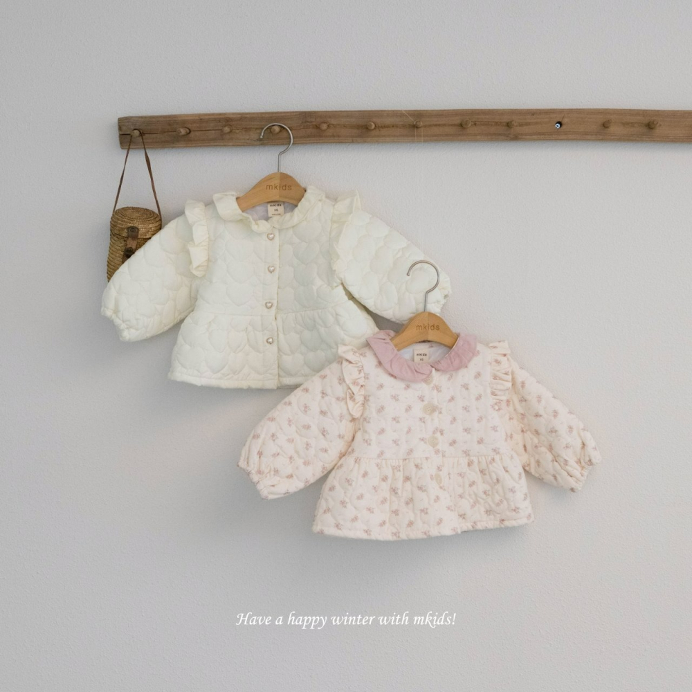Mkids 外套 엠키즈 러브유퀄팅자켓(크림) / 러브유퀄팅자켓(핑크)-細節圖5