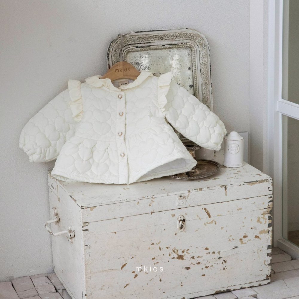 Mkids 外套 엠키즈 러브유퀄팅자켓(크림) / 러브유퀄팅자켓(핑크)-細節圖6