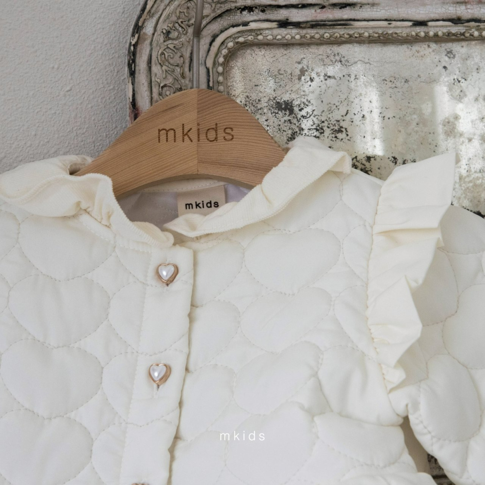 Mkids 外套 엠키즈 러브유퀄팅자켓(크림) / 러브유퀄팅자켓(핑크)-細節圖7