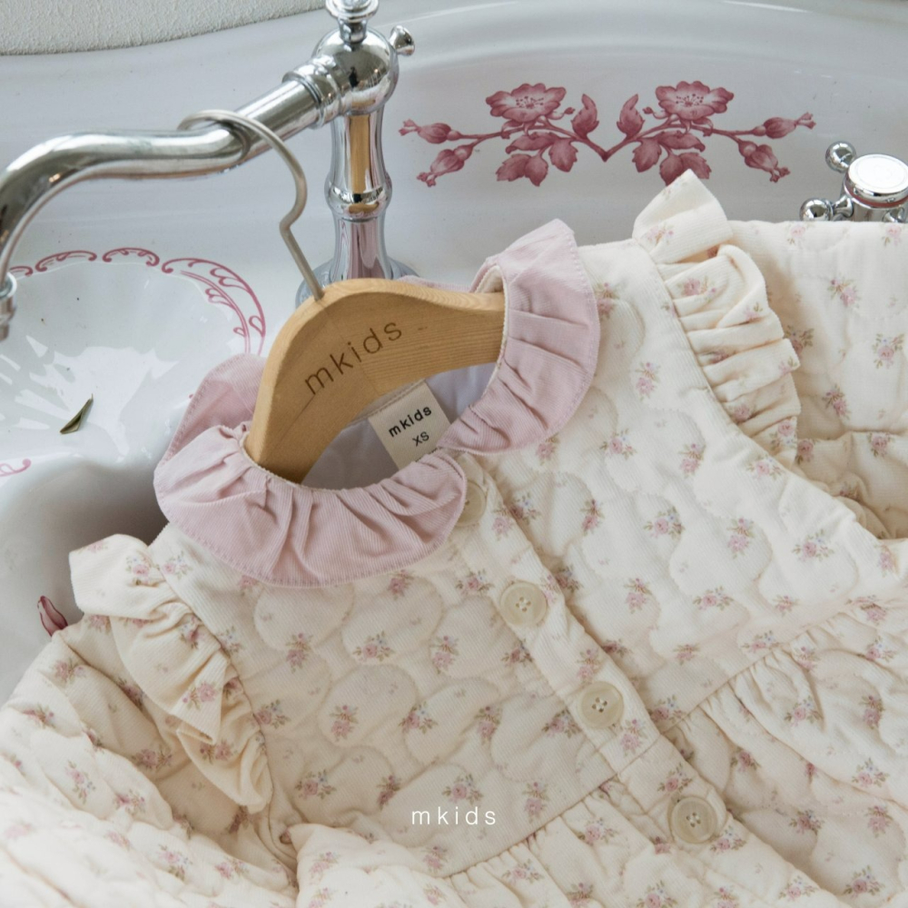 Mkids 外套 엠키즈 러브유퀄팅자켓(크림) / 러브유퀄팅자켓(핑크)-細節圖9