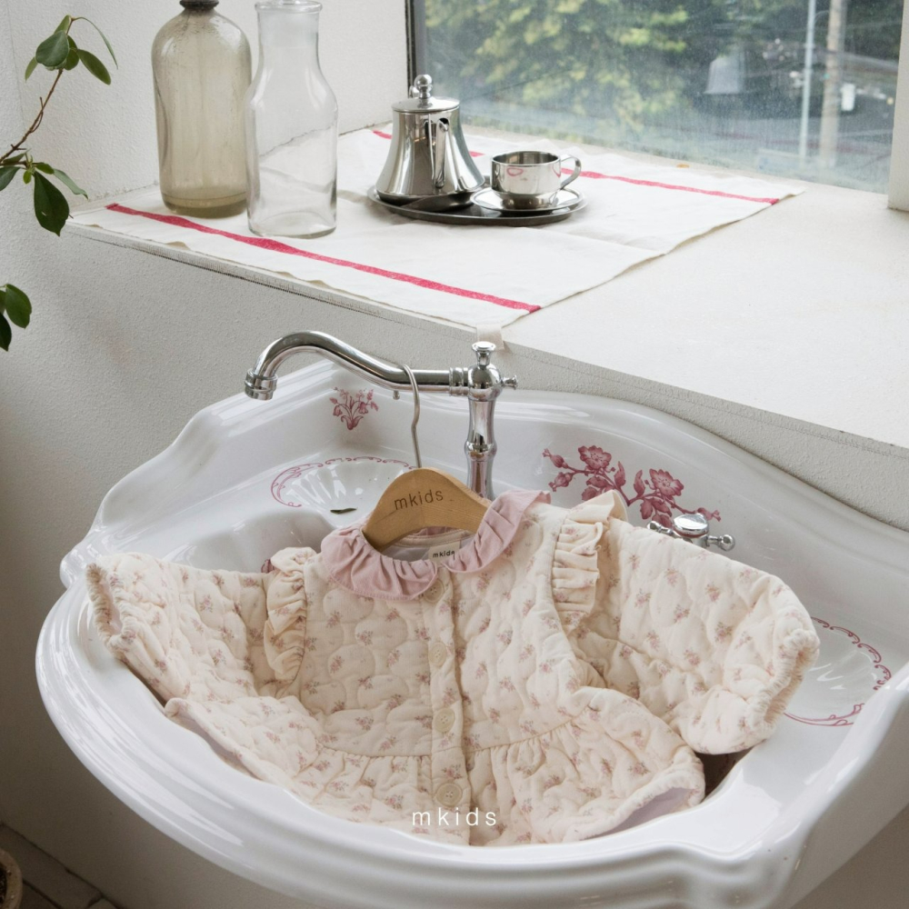 Mkids 外套 엠키즈 러브유퀄팅자켓(크림) / 러브유퀄팅자켓(핑크)-細節圖10