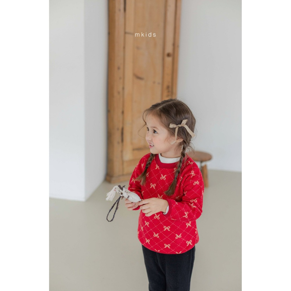 Mkids 上衣 엠키즈 리봉봉니트티-細節圖2