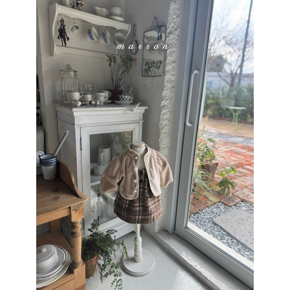 Marron 洋裝 마론 퍼피체크원피스-細節圖3