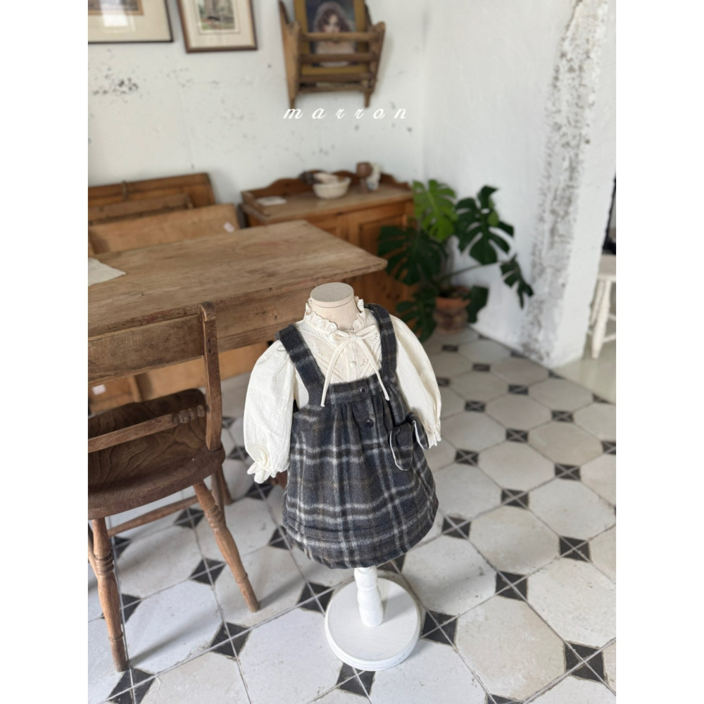 Marron 洋裝 마론 퍼피체크원피스-細節圖4