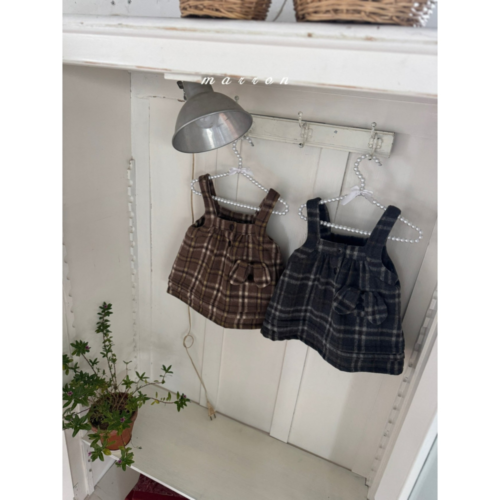 Marron 洋裝 마론 퍼피체크원피스-細節圖5