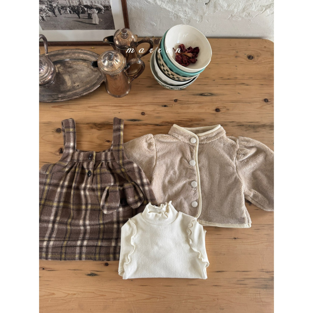 Marron 洋裝 마론 퍼피체크원피스-細節圖7