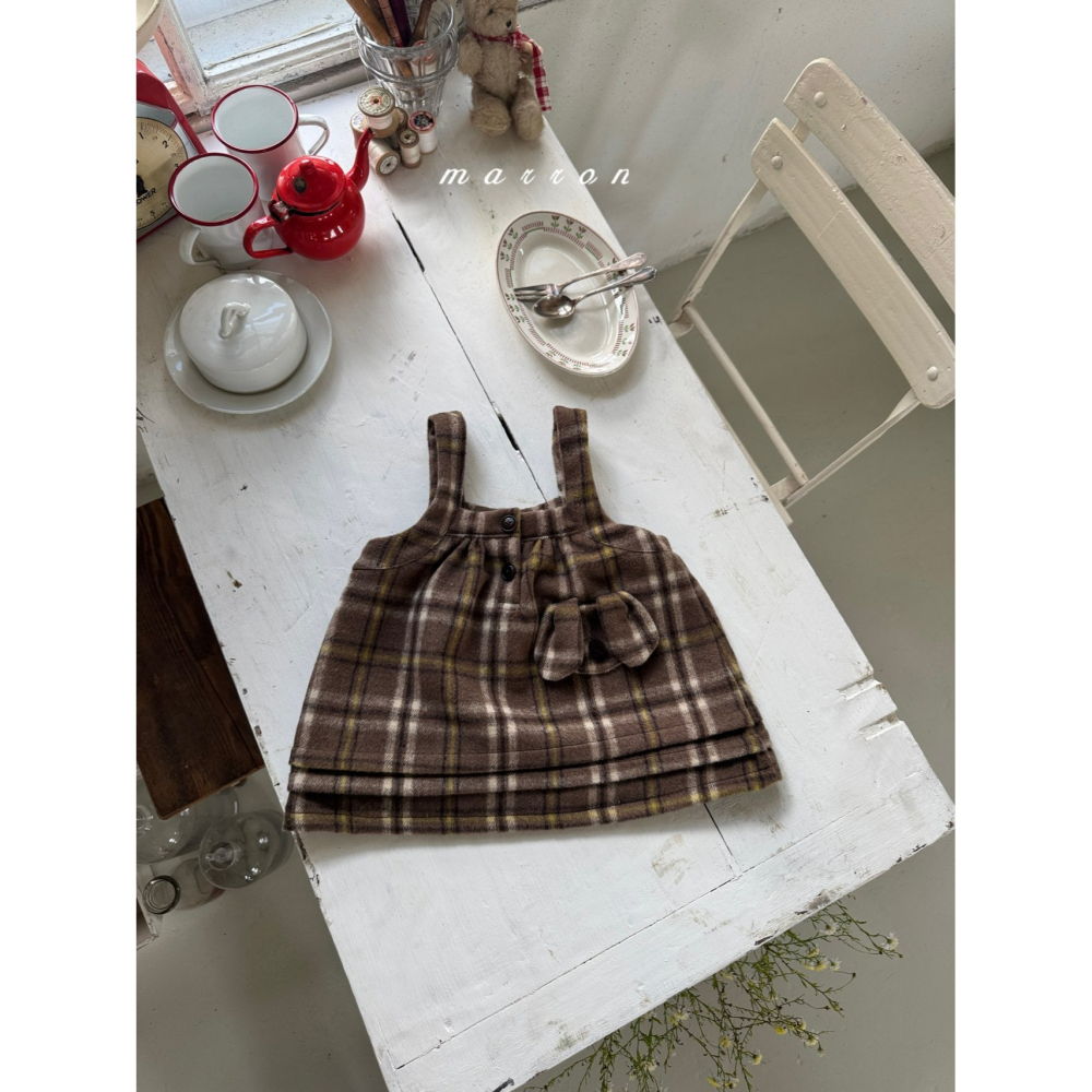 Marron 洋裝 마론 퍼피체크원피스-細節圖8