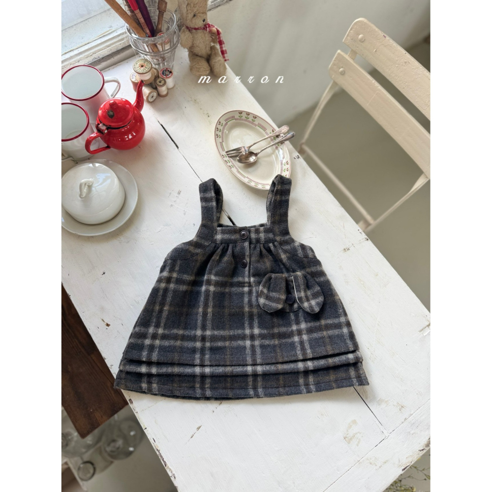 Marron 洋裝 마론 퍼피체크원피스-細節圖9