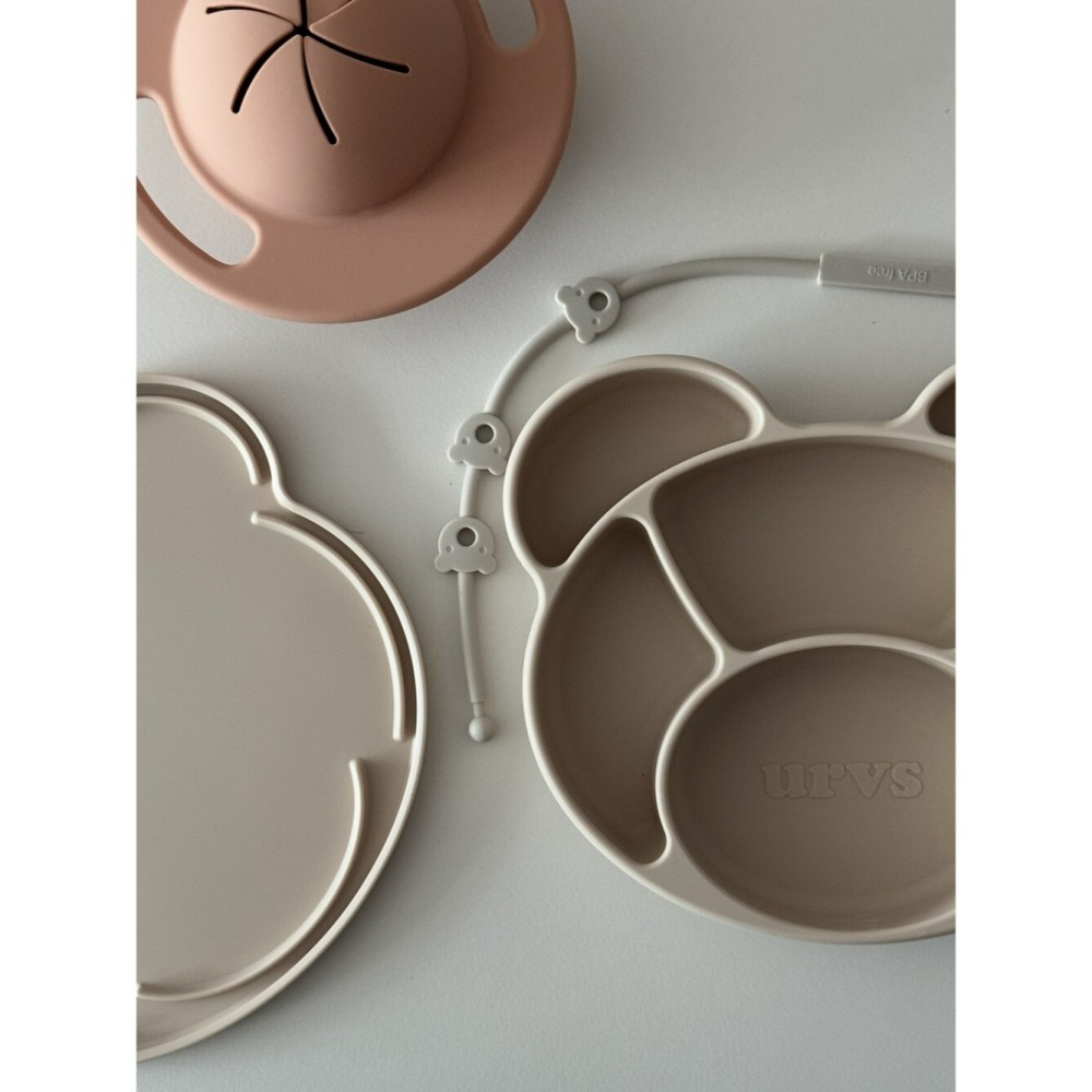 韓國 URVS 熊爸爸 餐盤 含蓋-細節圖4