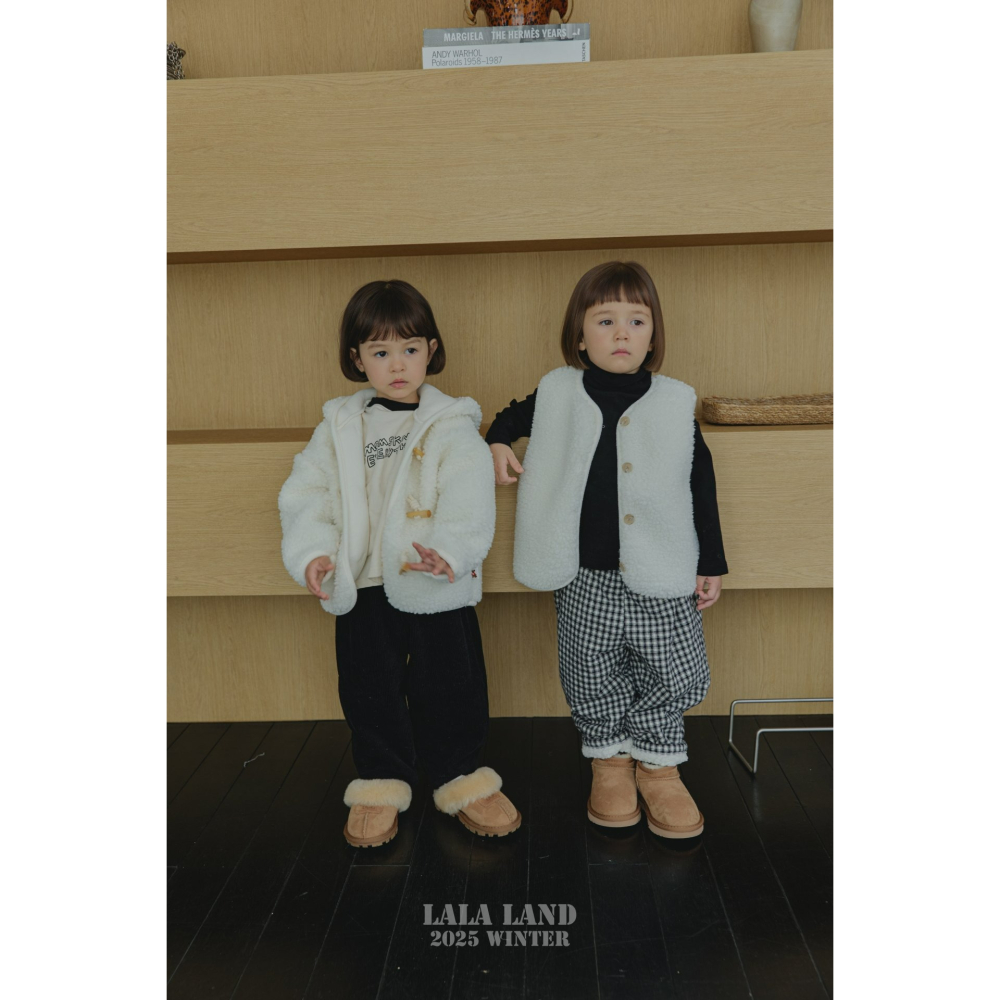 Lalaland 褲子 라라랜드 체크보아솜바지-細節圖7