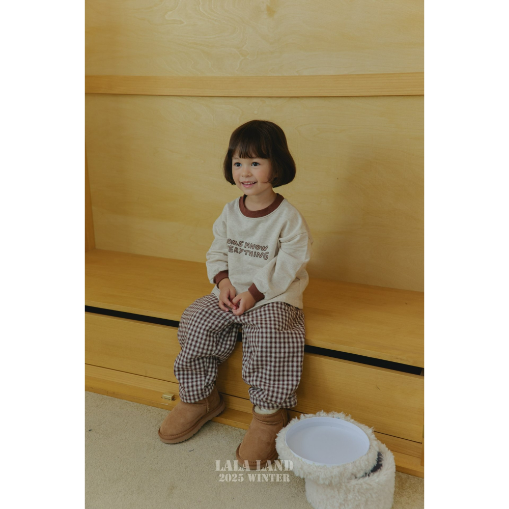 Lalaland 褲子 라라랜드 체크보아솜바지-細節圖8