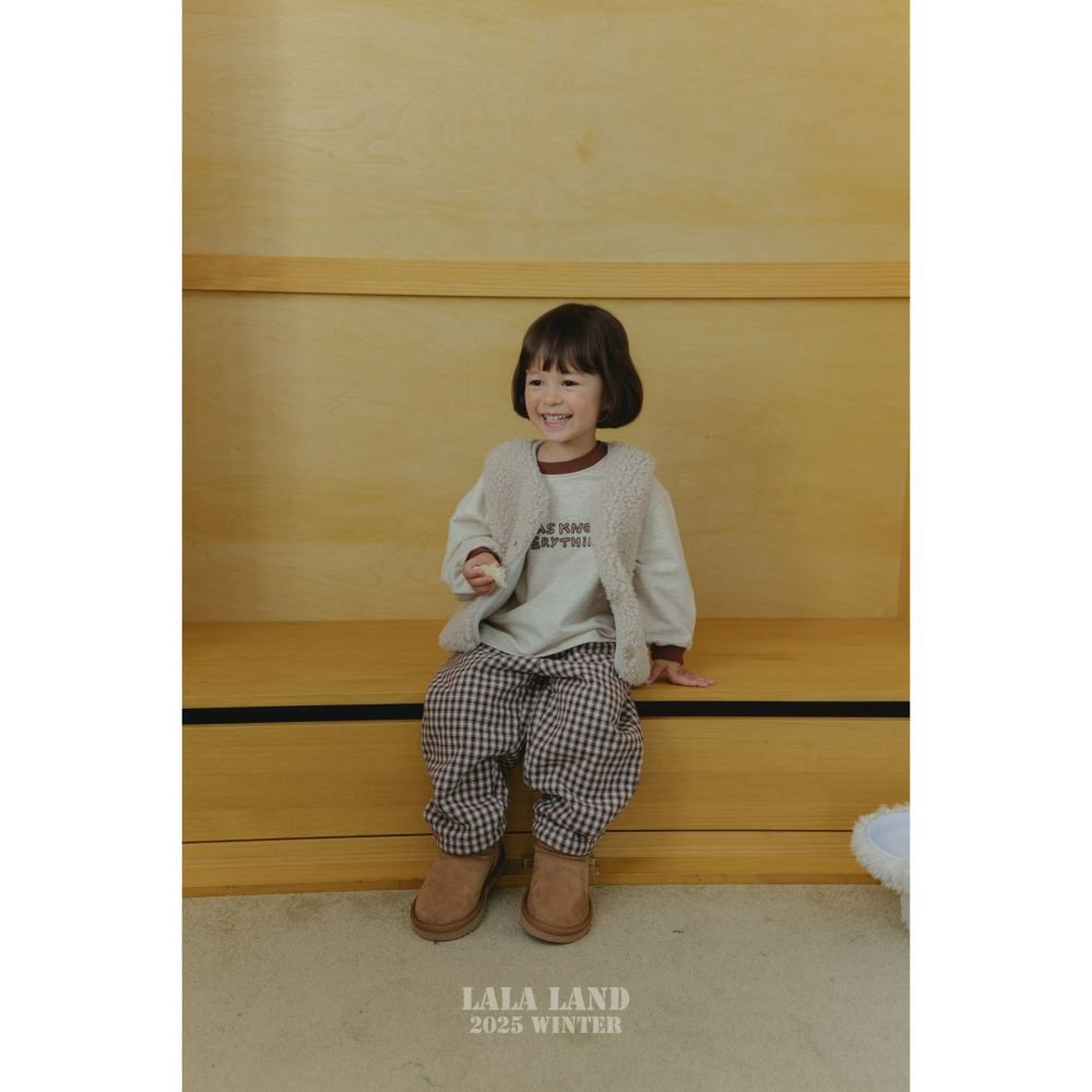 Lalaland 褲子 라라랜드 체크보아솜바지-細節圖9