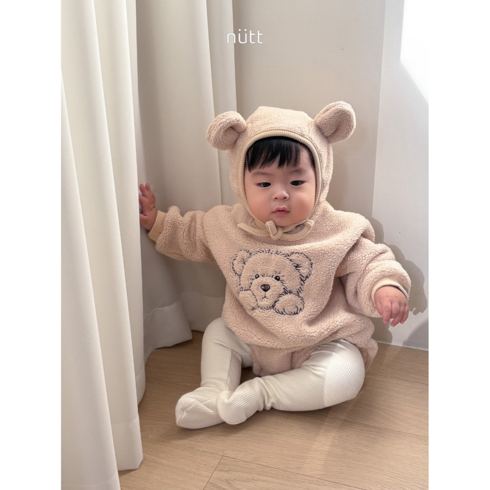 Nutt 包屁衣 (含帽) 누트 쿠마보넷슈트(보넷세트)-細節圖2