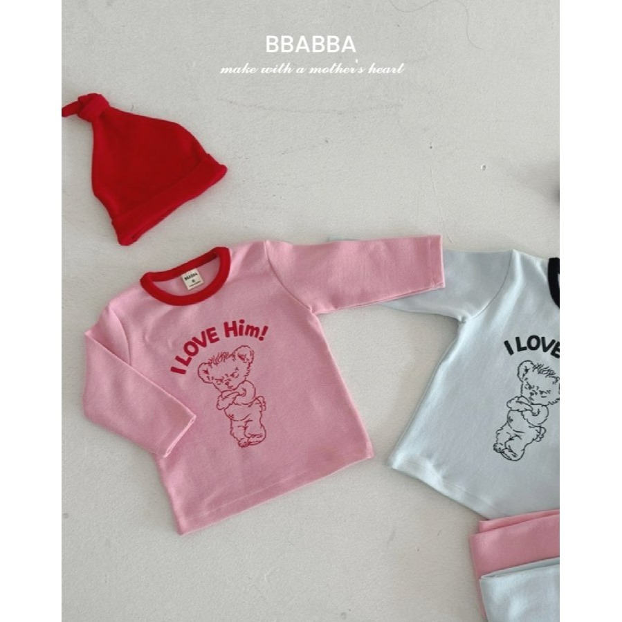 BBABBA 套裝 (上下) 빠빠 러브힘상하SET(피치기모)-細節圖3