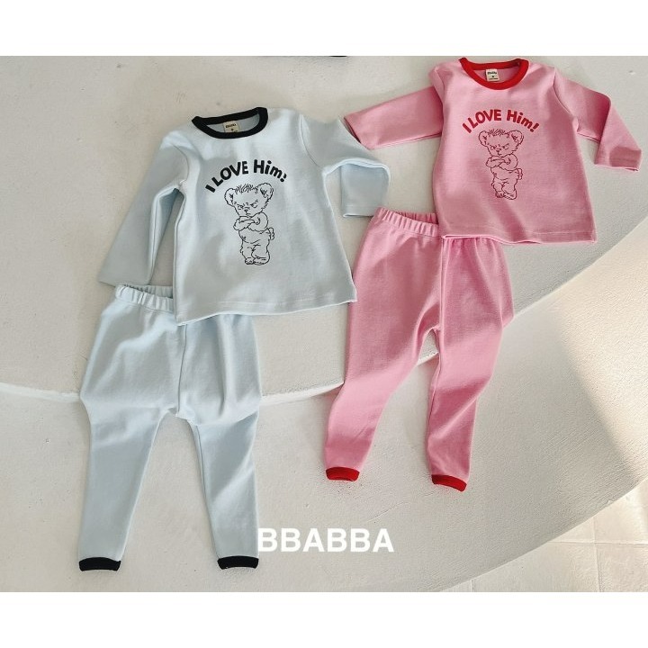 BBABBA 套裝 (上下) 빠빠 러브힘상하SET(피치기모)-細節圖5