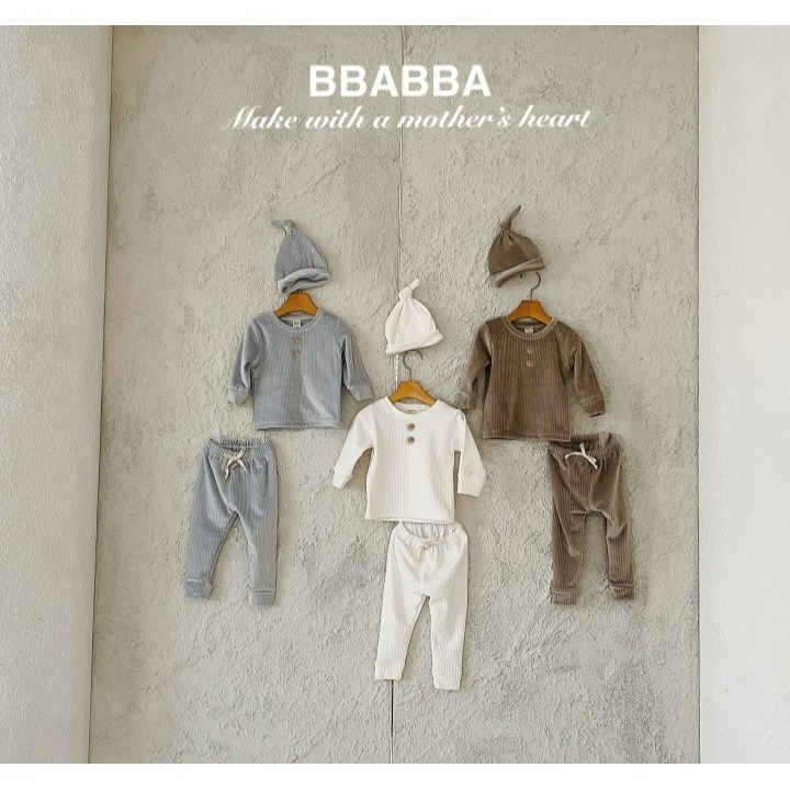 BBABBA 套裝 (帽/上下) 빠빠 꼬송골지3종set-밍크-細節圖4