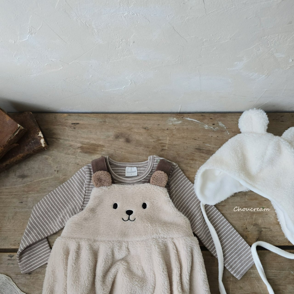Choucream 包屁衣 슈크림 아기곰멜빵슈트(겨울)-細節圖8