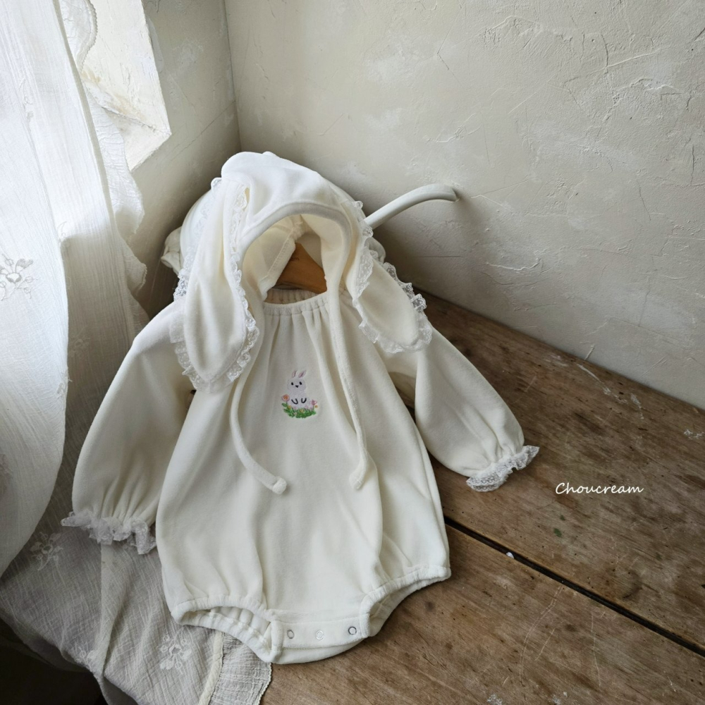 Choucream 包屁衣 (含帽) 슈크림 귀요미래빗슈트(보넷set)-細節圖2