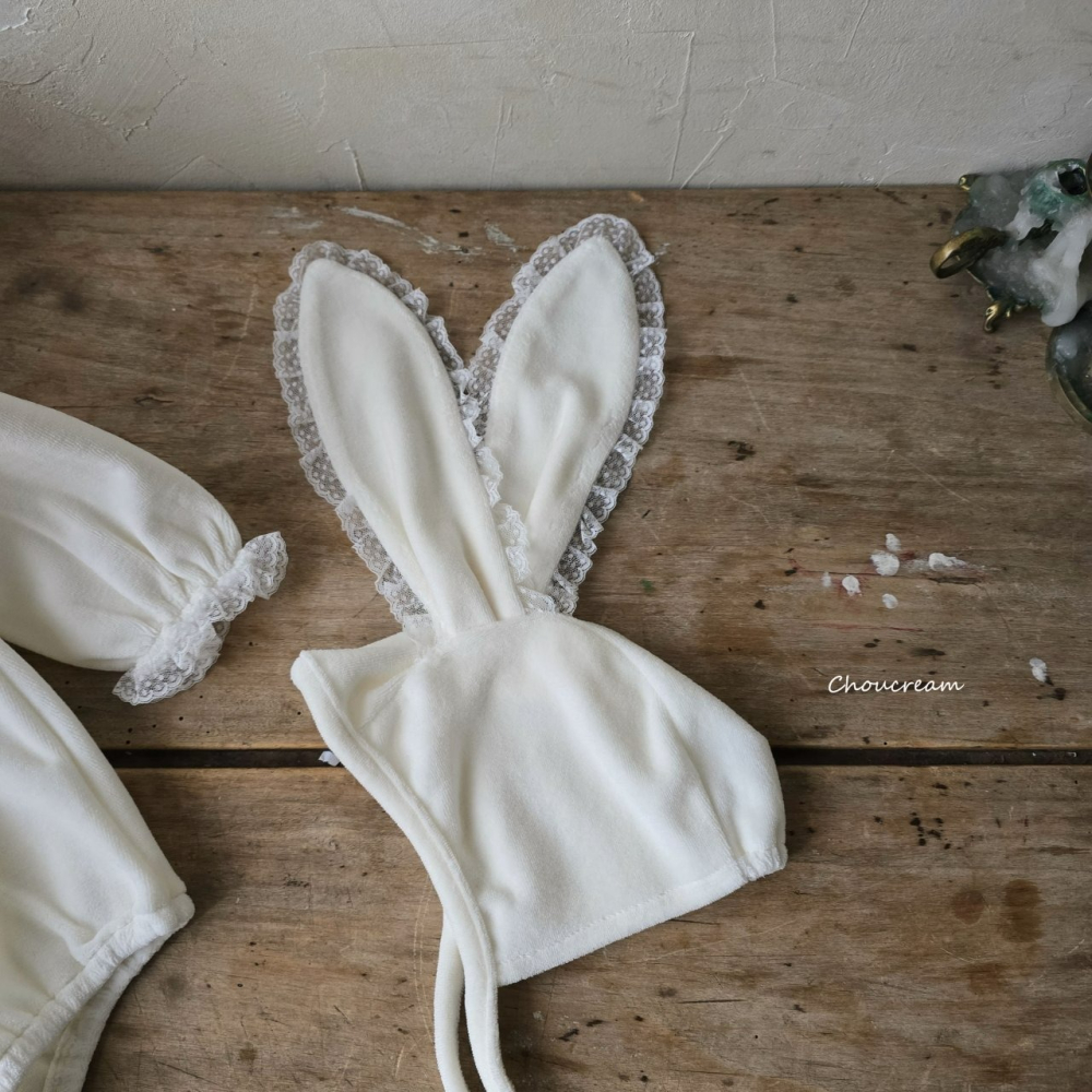 Choucream 包屁衣 (含帽) 슈크림 귀요미래빗슈트(보넷set)-細節圖4