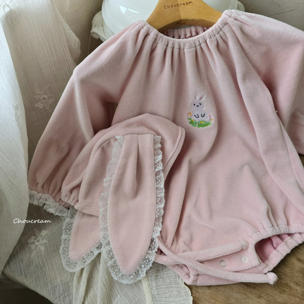 Choucream 包屁衣 (含帽) 슈크림 귀요미래빗슈트(보넷set)-細節圖6