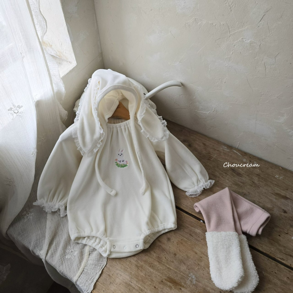 Choucream 包屁衣 (含帽) 슈크림 귀요미래빗슈트(보넷set)-細節圖8