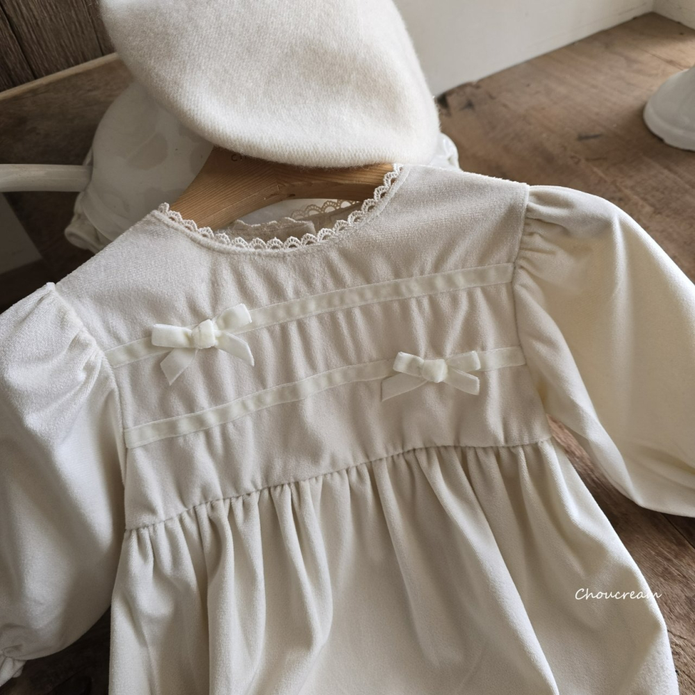 Choucream 包屁衣 슈크림 벨벳리본슈트-細節圖4