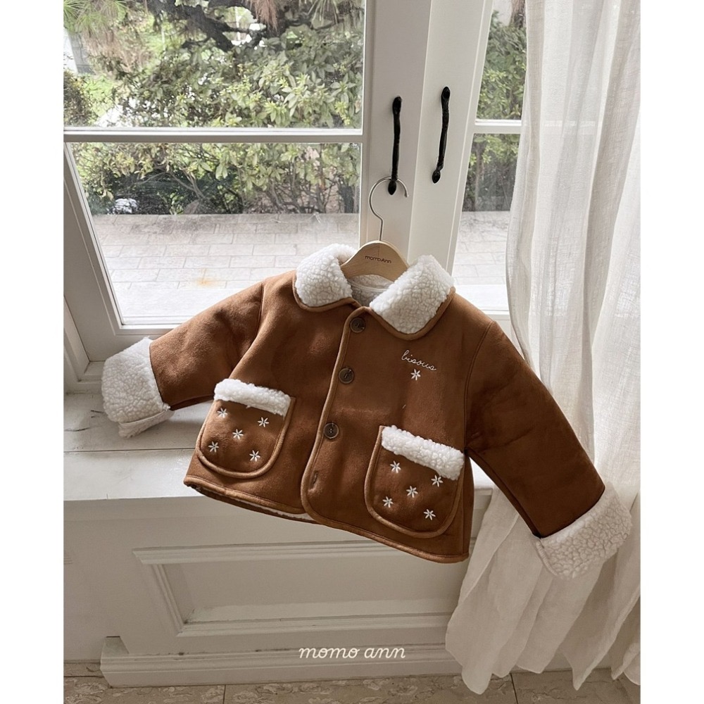 Momoann 外套 모모앤 플라워무스탕-細節圖2