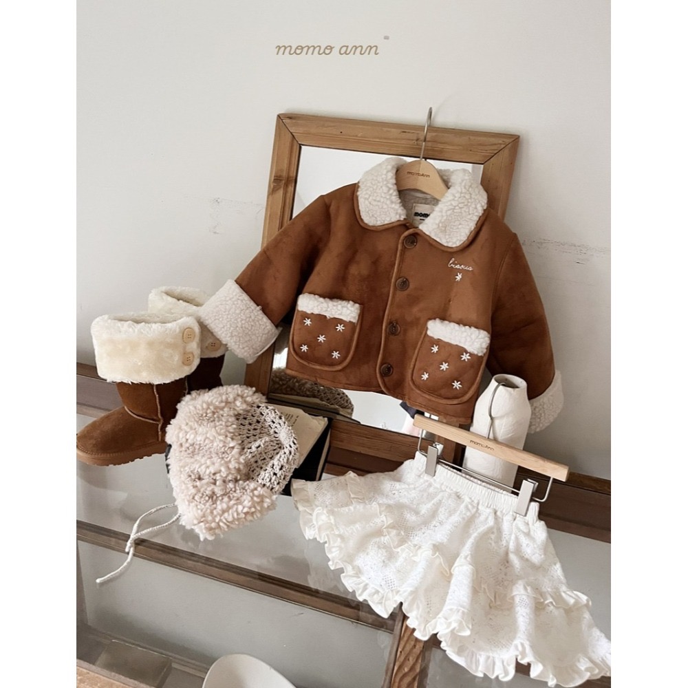 Momoann 外套 모모앤 플라워무스탕-細節圖4