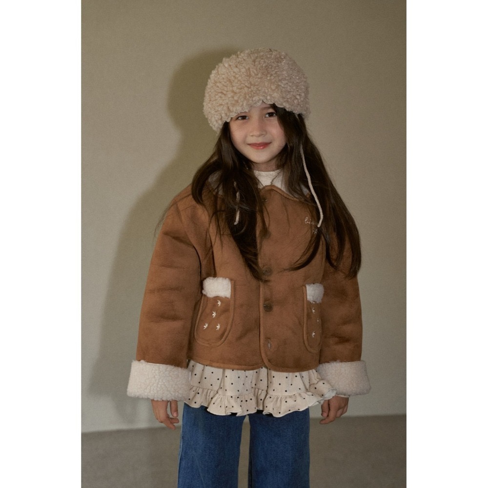 Momoann 外套 모모앤 플라워무스탕-細節圖5