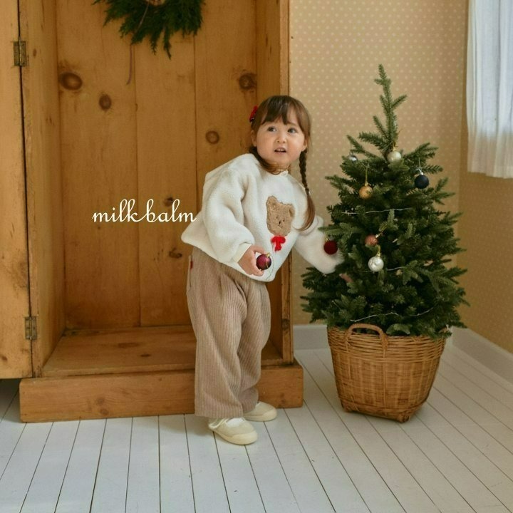 Milkbalm 上衣 밀크밤 곰돌이자수맨투맨-細節圖5