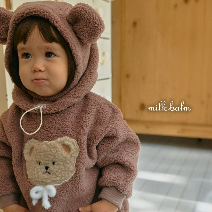 Milkbalm 包屁衣 밀키밤 곰돌이자수슈트-細節圖2