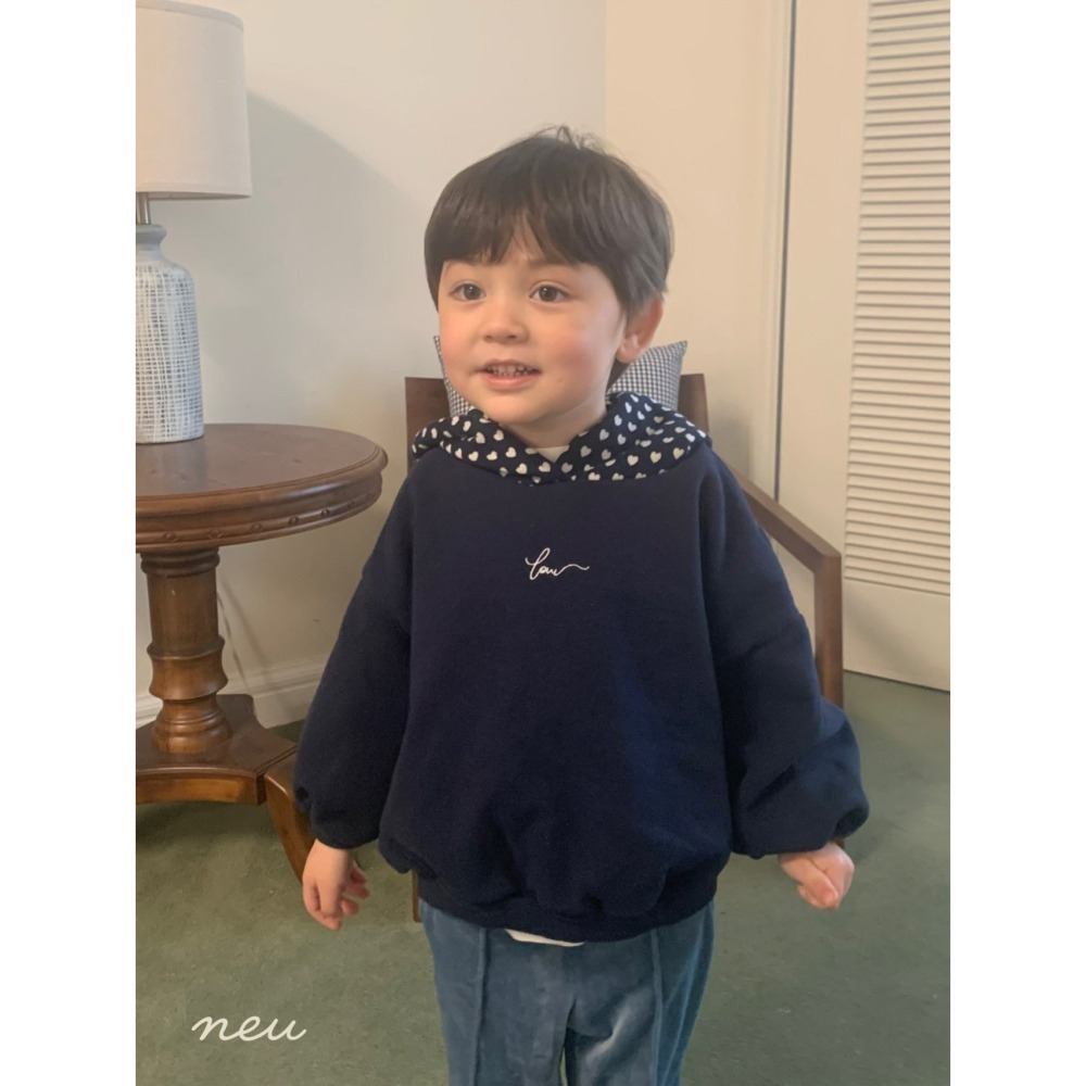 Neu 上衣 노이 러브후드맨투맨-細節圖5